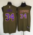 Wholesale Cheap Los Angeles Lakers #34 Shaquille O'Neal Olive Nike Swingman Jersey