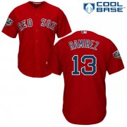 Wholesale Cheap Red Sox #13 Hanley Ramirez Red Cool Base 2018 World Series Stitched Youth MLB Jersey