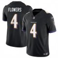 Cheap Men's Baltimore Ravens #4 Zay Flowers Black 2023 F.U.S.E. Vapor Limited Football Stitched Jersey