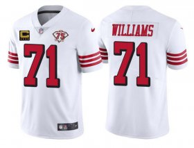 Wholesale Cheap Men\'s San Francisco 49ers #71 Trent Williams White 75th Anniversary With C Patch Vapor Untouchable Limited Stitched Football Jersey