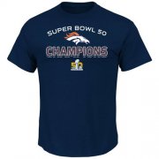 Wholesale Cheap Denver Broncos Majestic Super Bowl 50 Champions Beyond Victory T-Shirt Navy