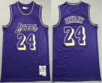Wholesale Cheap Men's Los Angeles Lakers #24 Kobe Bryant 1996-97 Purple Hardwood Classics Soul Swingman Throwback Jersey