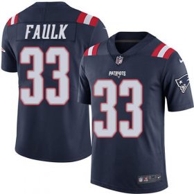 Wholesale Cheap Nike Patriots #33 Kevin Faulk Navy Blue Men\'s Stitched NFL Limited Rush Jersey