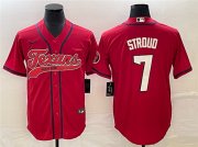 Wholesale Cheap Men's Houston Texans #7 C.J. Stroud Red With Patch Cool Base Stitched Baseball Jersey