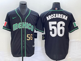 Wholesale Cheap Men\'s Mexico Baseball #56 Randy Arozarena Number 2023 Black World Classic Stitched Jersey1