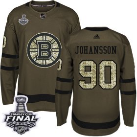 Wholesale Cheap Adidas Bruins #90 Marcus Johansson Green Salute to Service 2019 Stanley Cup Final Stitched NHL Jersey