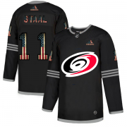 Wholesale Cheap Carolina Hurricanes #11 Jordan Staal Adidas Men's Black USA Flag Limited NHL Jersey