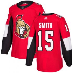Wholesale Cheap Adidas Senators #15 Zack Smith Red Home Authentic Stitched NHL Jersey