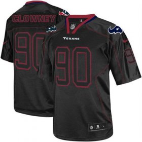 Wholesale Cheap Nike Texans #90 Jadeveon Clowney Lights Out Black Men\'s Stitched NFL Elite Jersey