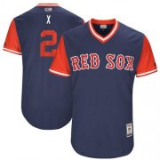 Wholesale Cheap Red Sox #2 Xander Bogaerts Navy "X" Players Weekend Authentic Stitched MLB Jersey
