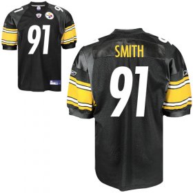 Wholesale Cheap Steelers #91 Aaron Smith Black Stitched NFL Jersey
