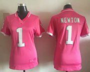 Wholesale Cheap Nike Panthers #1 Cam Newton Pink Women's Stitched NFL Elite Bubble Gum Jersey