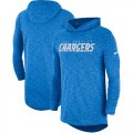 Wholesale Cheap Nike Los Angeles Chargers Light Blue Sideline Slub Performance Hooded Long Sleeve T-Shirt