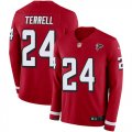 Wholesale Cheap Nike Falcons #24 A.J. Terrell Red Team Color Youth Stitched NFL Limited Therma Long Sleeve Jersey