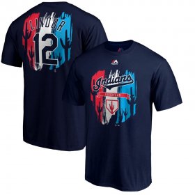 Wholesale Cheap Cleveland Indians #12 Francisco Lindor Majestic 2019 Spring Training Name & Number T-Shirt Navy