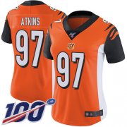 Wholesale Cheap Nike Bengals #97 Geno Atkins Orange Alternate Women's Stitched NFL 100th Season Vapor Limited Jersey