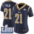 Wholesale Cheap Nike Rams #21 Aqib Talib Navy Blue Team Color Super Bowl LIII Bound Women's Stitched NFL Vapor Untouchable Limited Jersey