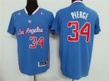 Wholesale Cheap Men's Los Angeles Clippers #34 Paul Pierce Revolution 30 Swingman Light Blue Short-Sleeved Jersey