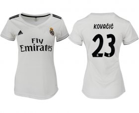 Wholesale Cheap Women\'s Real Madrid #23 Kovacic Home Soccer Club Jersey