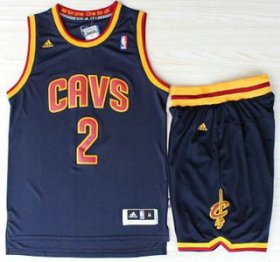 Wholesale Cheap Cleveland Cavaliers 2 Kyrie Irvin Blue Revolution 30 Swingman Jerseys Shorts NBA Suits