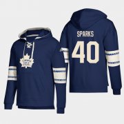 Wholesale Cheap Toronto Maple Leafs #40 Garret Sparks Blue adidas Lace-Up Pullover Hoodie