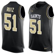 Wholesale Cheap Nike Saints #51 Cesar Ruiz Black Team Color Men's Stitched NFL Limited Tank Top Jersey