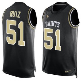 Wholesale Cheap Nike Saints #51 Cesar Ruiz Black Team Color Men\'s Stitched NFL Limited Tank Top Jersey