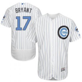 Wholesale Cheap Cubs #17 Kris Bryant White(Blue Strip) Flexbase Authentic Collection Father\'s Day Stitched MLB Jersey