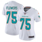 Wholesale Cheap Nike Dolphins #75 Ereck Flowers White Women's Stitched NFL Vapor Untouchable Limited Jersey