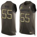 Wholesale Cheap Nike Chargers #55 Junior Seau Green Men's Stitched NFL Limited Salute To Service Tank Top Jersey