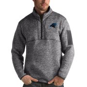 Wholesale Cheap Carolina Panthers Antigua Fortune Quarter-Zip Pullover Jacket Charcoal