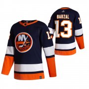 Wholesale Cheap New York Islanders #13 Mathew Barzal Navy Blue Men's Adidas 2020-21 Reverse Retro Alternate NHL Jersey