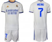 Wholesale Cheap Men 2021-2022 Club Real Madrid home white 7 Soccer Jerseys