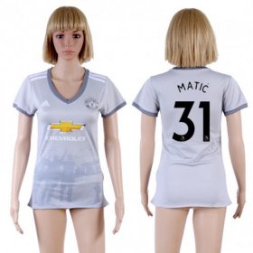 Wholesale Cheap Women\'s Manchester United #31 Matic Sec Away Soccer Club Jersey