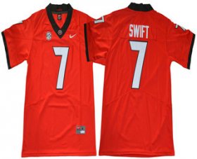 Wholesale Cheap Men\'s Georgia Bulldogs #7 D\'Andre Swift Red Limited 2017 College Football Stitched Nike NCAA Jersey