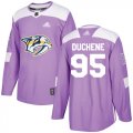 Wholesale Cheap Adidas Predators #95 Matt Duchene Purple Authentic Fights Cancer Stitched Youth NHL Jersey