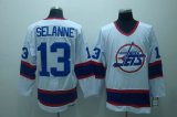 Wholesale Cheap Jets #13 Teemu Selanne Stitched White CCM Throwback NHL Jersey