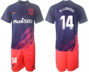 Wholesale Cheap Men 2021-2022 Club Atletico Madrid away purple 14 Soccer Jersey