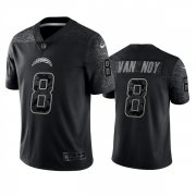 Wholesale Cheap Men's Los Angeles Chargers #8 Kyle Van Noy Black Reflective Limited Stitched Football Jersey