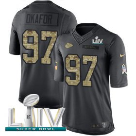 Wholesale Cheap Nike Chiefs #97 Alex Okafor Black Super Bowl LIV 2020 Men\'s Stitched NFL Limited 2016 Salute to Service Jersey