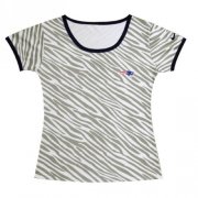 Wholesale Cheap Women's Nike New England Patriots Chest Embroidered Logo Zebra Stripes T-Shirt
