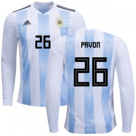 Wholesale Cheap Argentina #26 Pavon Home Long Sleeves Kid Soccer Country Jersey