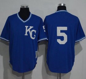 Wholesale Cheap Mitchell And Ness 1989 Royals #5 George Brett Blue Throwback Stitched MLB Jersey