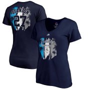 Wholesale Cheap New York Yankees #27 Giancarlo Stanton Majestic Women's 2019 Spring Training Name & Number V-Neck T-Shirt Navy