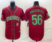 Cheap Men's Mexico Baseball #56 Randy Arozarena 2023 Red World Classic Stitched Jerseys
