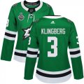 Cheap Adidas Stars #3 John Klingberg Green Home Authentic Women's 2020 Stanley Cup Final Stitched NHL Jersey