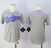 Wholesale Cheap Dodgers Blank Grey Cool Base Stitched Youth MLB Jersey