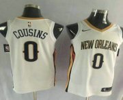 Wholesale Cheap Men's New Orleans Pelicans #0 DeMarcus Cousins New White 2017-2018 Nike Swingman Stitched NBA Jersey