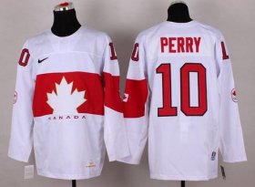 Wholesale Cheap Olympic 2014 CA. #10 Corey Perry White Stitched NHL Jersey