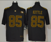 Wholesale Cheap Men's San Francisco 49ers #85 George Kittle Black 2020 Nike Flocked Leopard Print Vapor Limited NFL Jersey